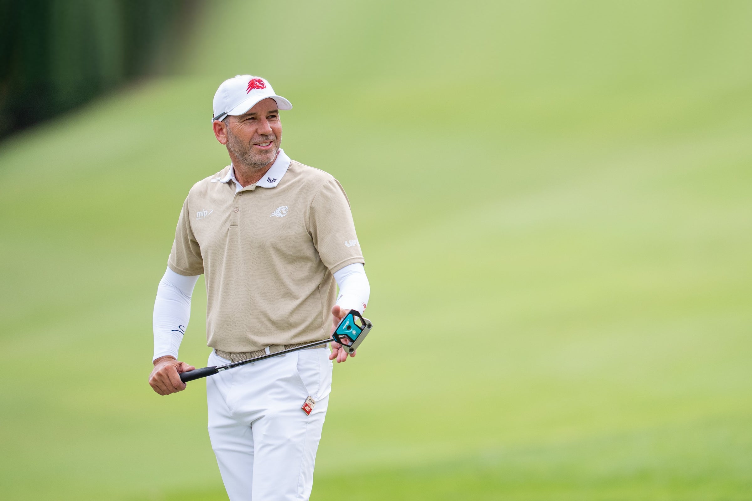 Sergio Garcia of Fireballs GC acknowledging the crowd, in Stuburt kit
