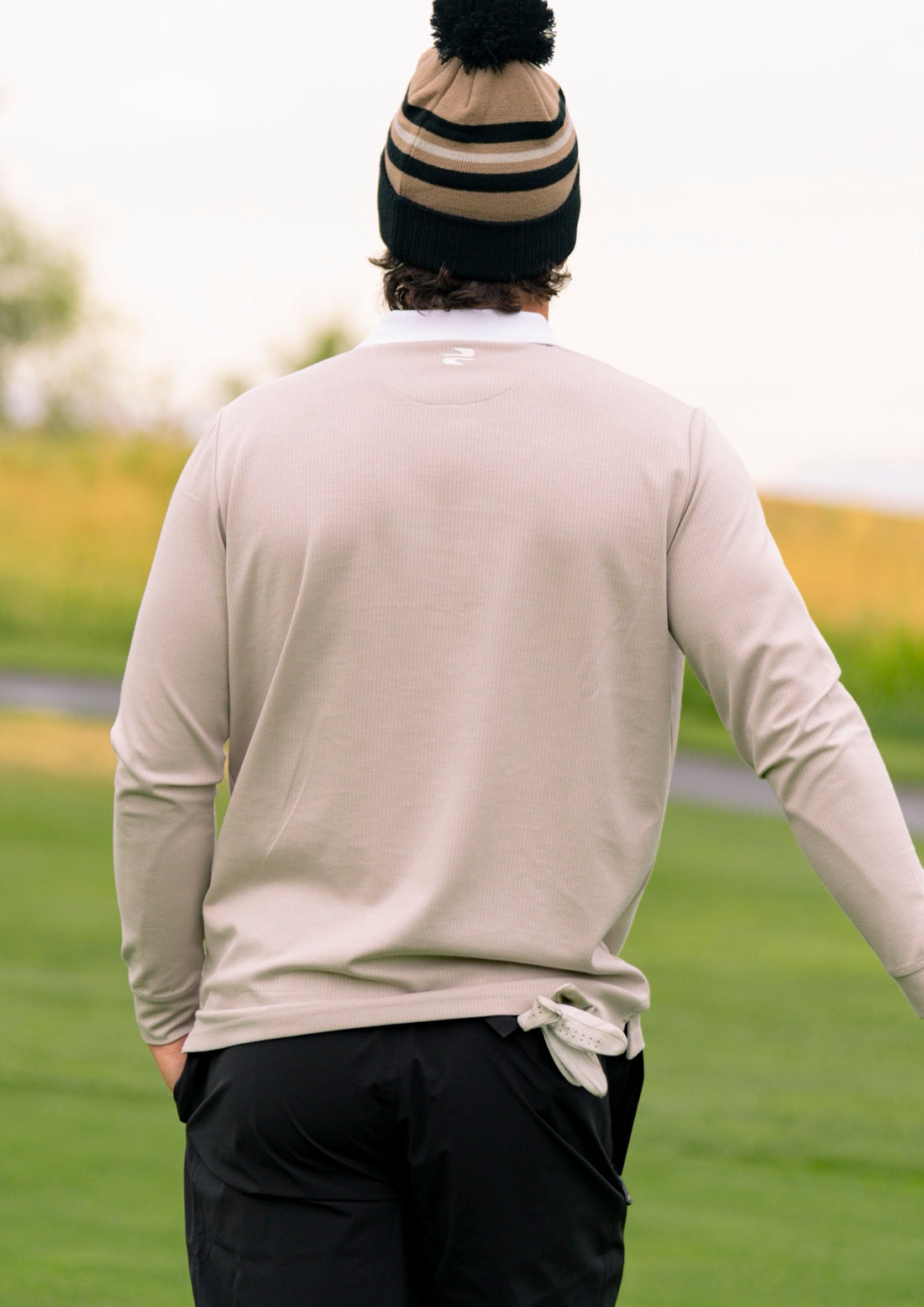 Typhoon Long Sleeve Polo - Chalk, back
