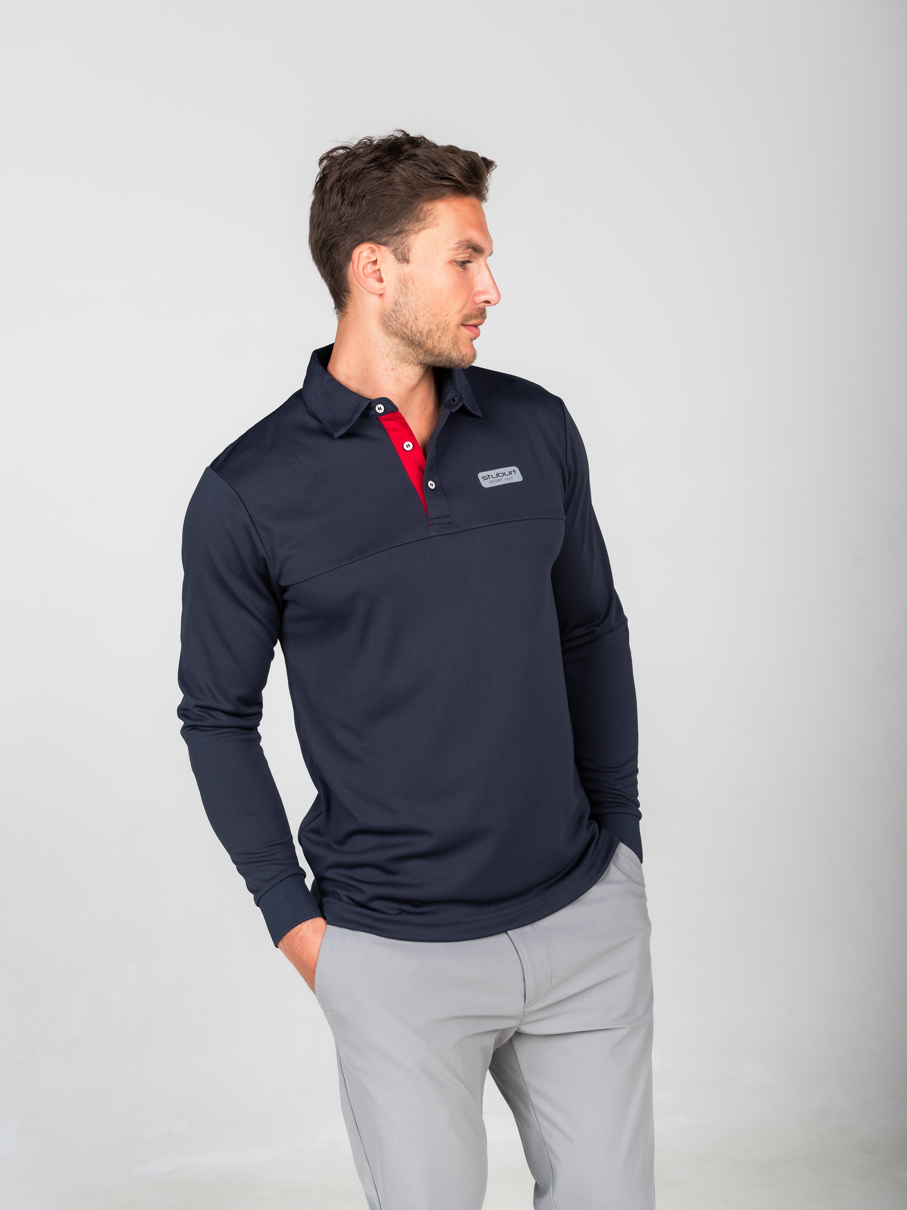 Long sleeve sport polo best sale